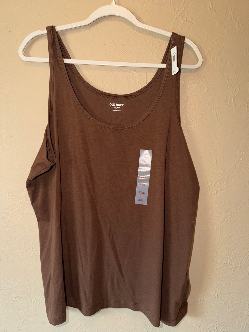 Old Navy Brown XXL Scoop Neck Tank - Solid Chocolate Tone
